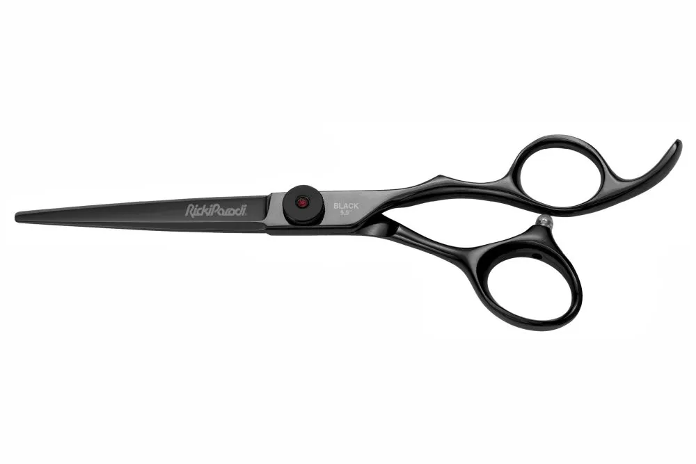 Tijeras de corte de pelo Rickiparodi Titanio Negro 5.5"