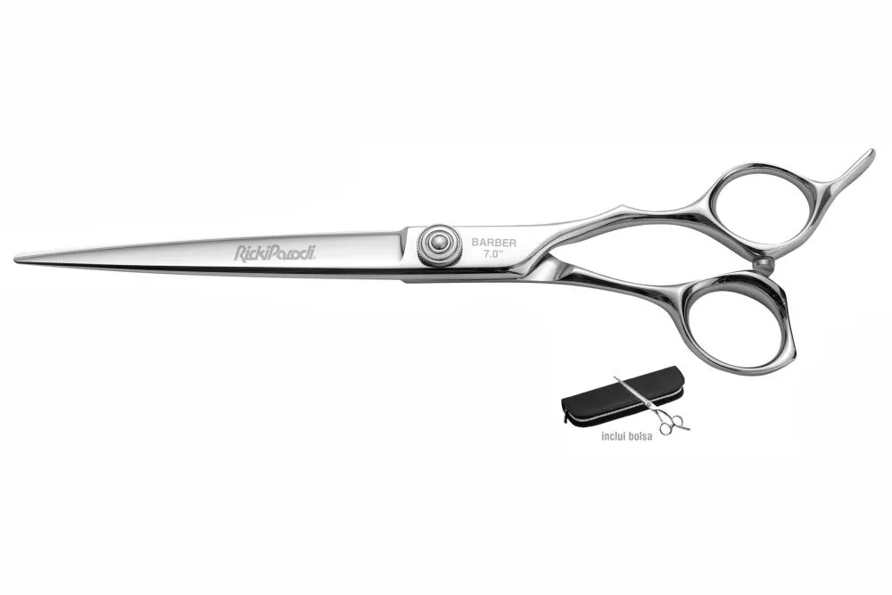 Tijeras de corte de pelo con estuche Rickiparodi Barber Acero inoxidable 7.0"