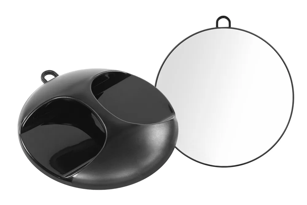 Espejo plástico de salón Rickiparodi Negro 23 cm