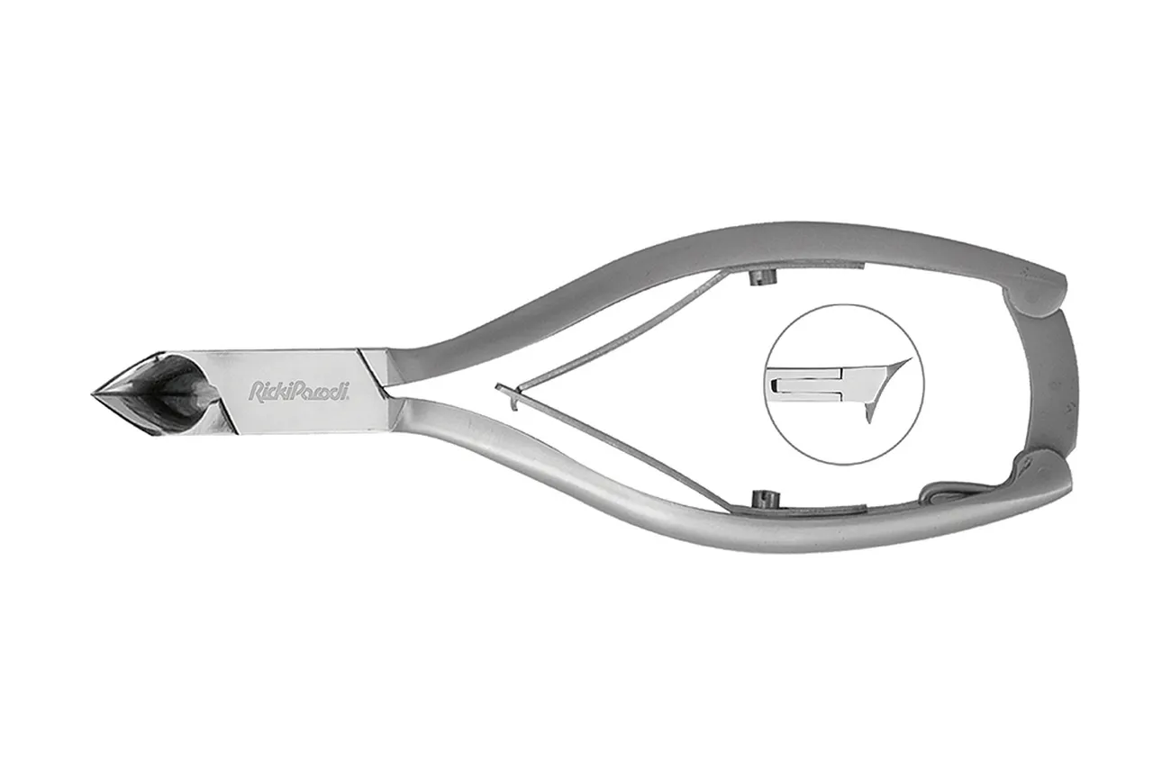 Cortaúñas Rickiparodi Acero inoxidable Corte frontal 1/2 luna 14 cm
