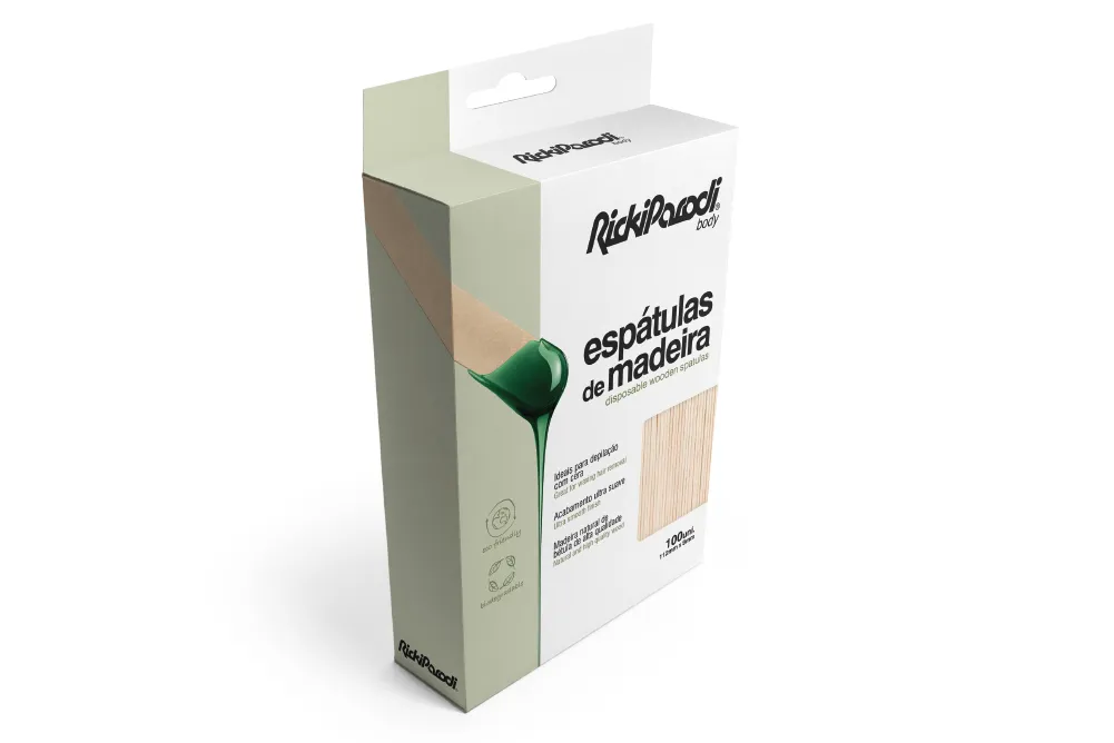 Paleta de cera RickiParodi madera 15 cm 100 unidades