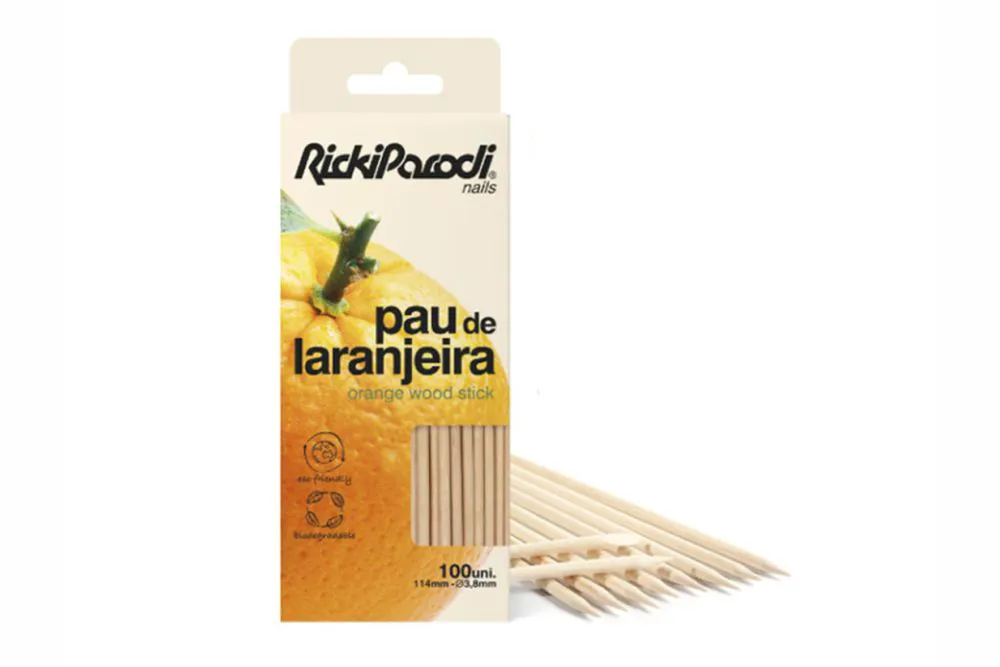 Palillo de manicura de madera RickiParodi doble 18 cm 100 unidades